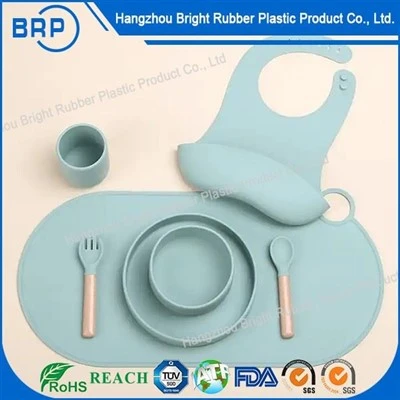It-tfal tat-trabi artab tmigħ ta 'grad ta' l-ikel li ma jiżloqx -Mejda li ma jgħaddix ilma minnha Dining Toddler Dinnerware Placemat Motivate tas-silikonju Mat